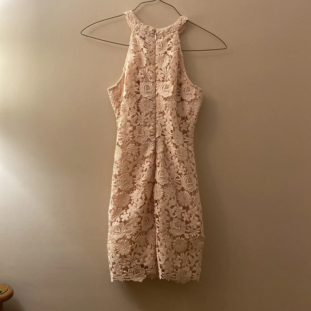 Lulu’s Blush Pink Lace Mini Dress - Picture 4 of 5